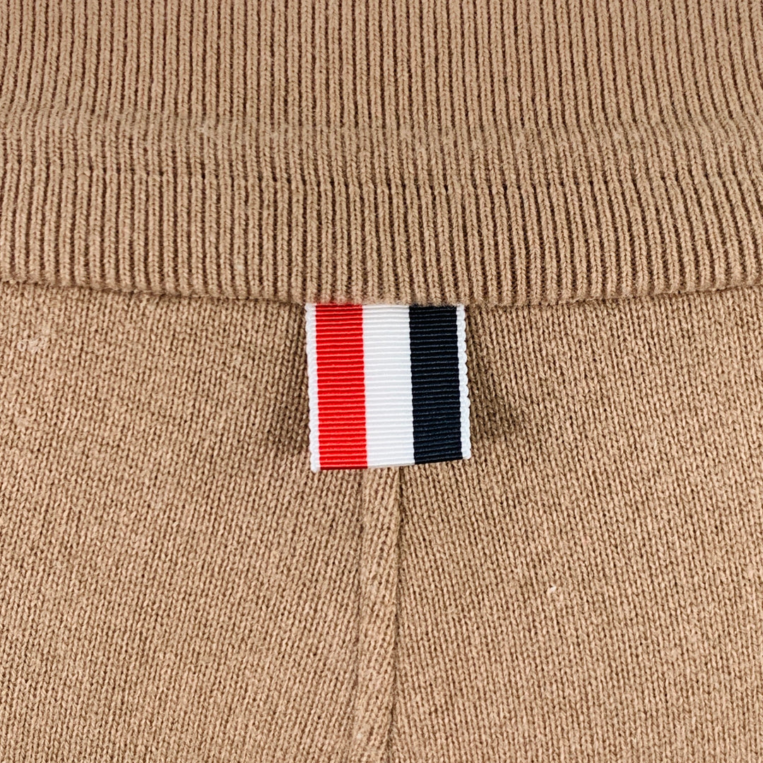 THOM BROWNE Size 0 Brown Cream Cotton Blend Stripe Casual Pants