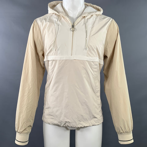 SCOTCH AND SODA Size L Cream Tan Color Block Polyester Blend Hooded Jacket