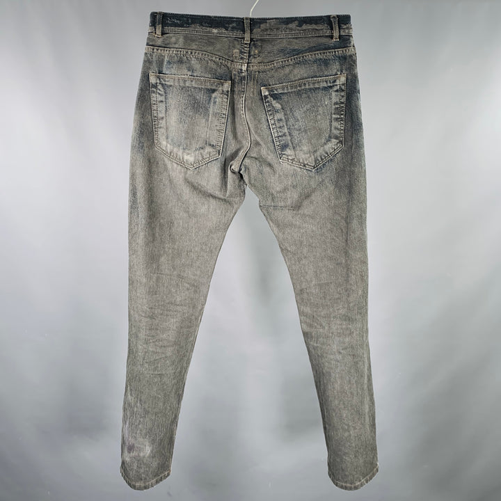 DRKSHDW Size 32 Grey Black Marble Cotton Button Fly Jeans