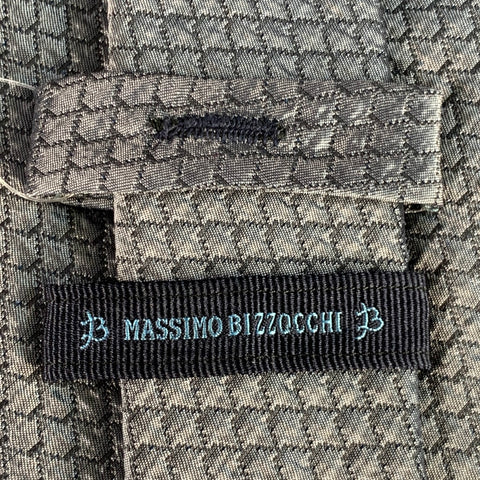MASSIMO BIZZOCCHI Grey Slate Jacquard Silk Tie