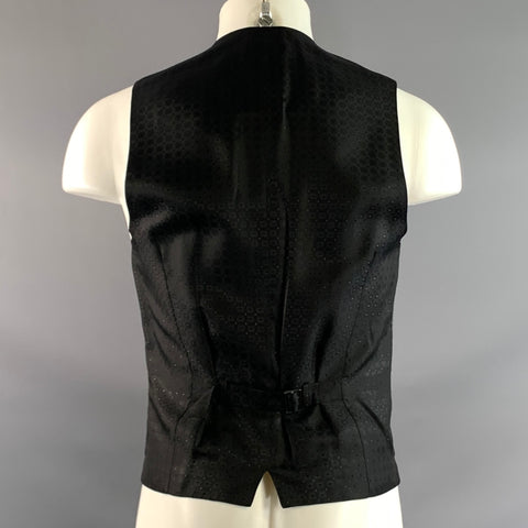 DOLCE & GABBANA Chest Size 38 Size 38 Black White Plaid Wool Vest