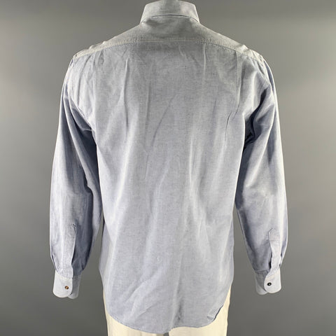 ADAM KIMMEL Size L Blue Light Blue Heather Pointed Collar Long Sleeve Shirt