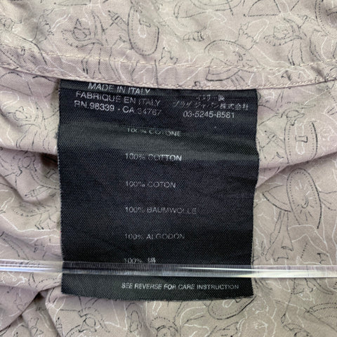 Chemise PRADA Taille XL imprimé taupe noir en coton à col ouvert et manches longues