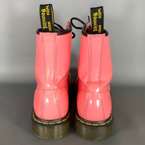 DR. MARTENS Size 9 Pink Leather Lace Up Boots