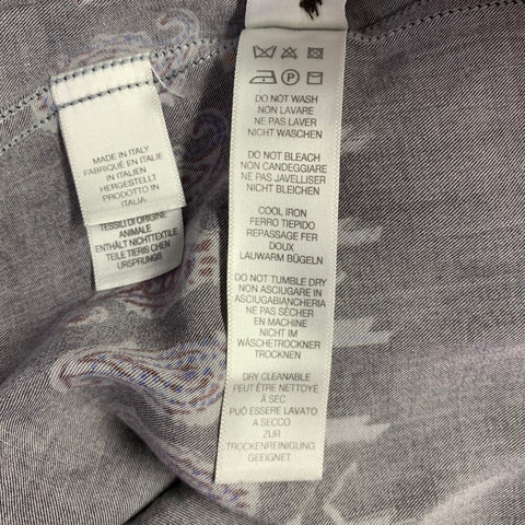 PAUL SMITH Size XL Black Taupe Print Cotton Spread Collar Long Sleeve Shirt