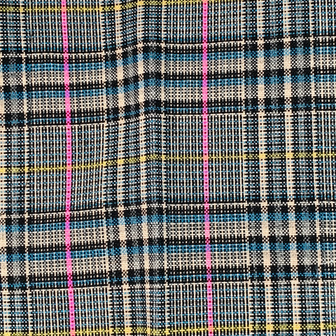 MSGM Size 36 Multi Color Plaid Virgin Wool Tapered Flat Front Dress Pants