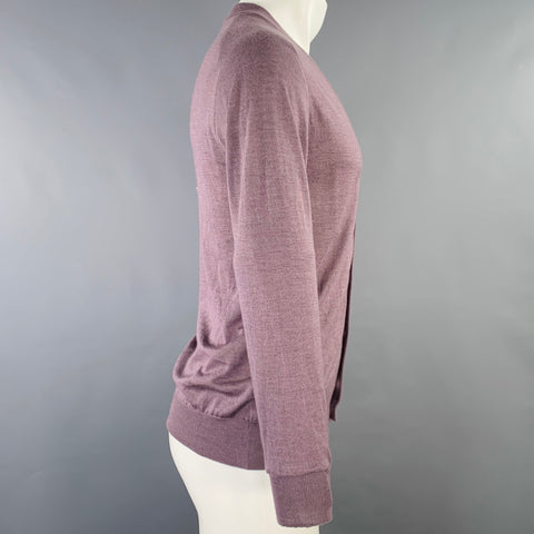 JIL SANDER Size 36 Purple Cashmere Silk V-Neck Cardigan