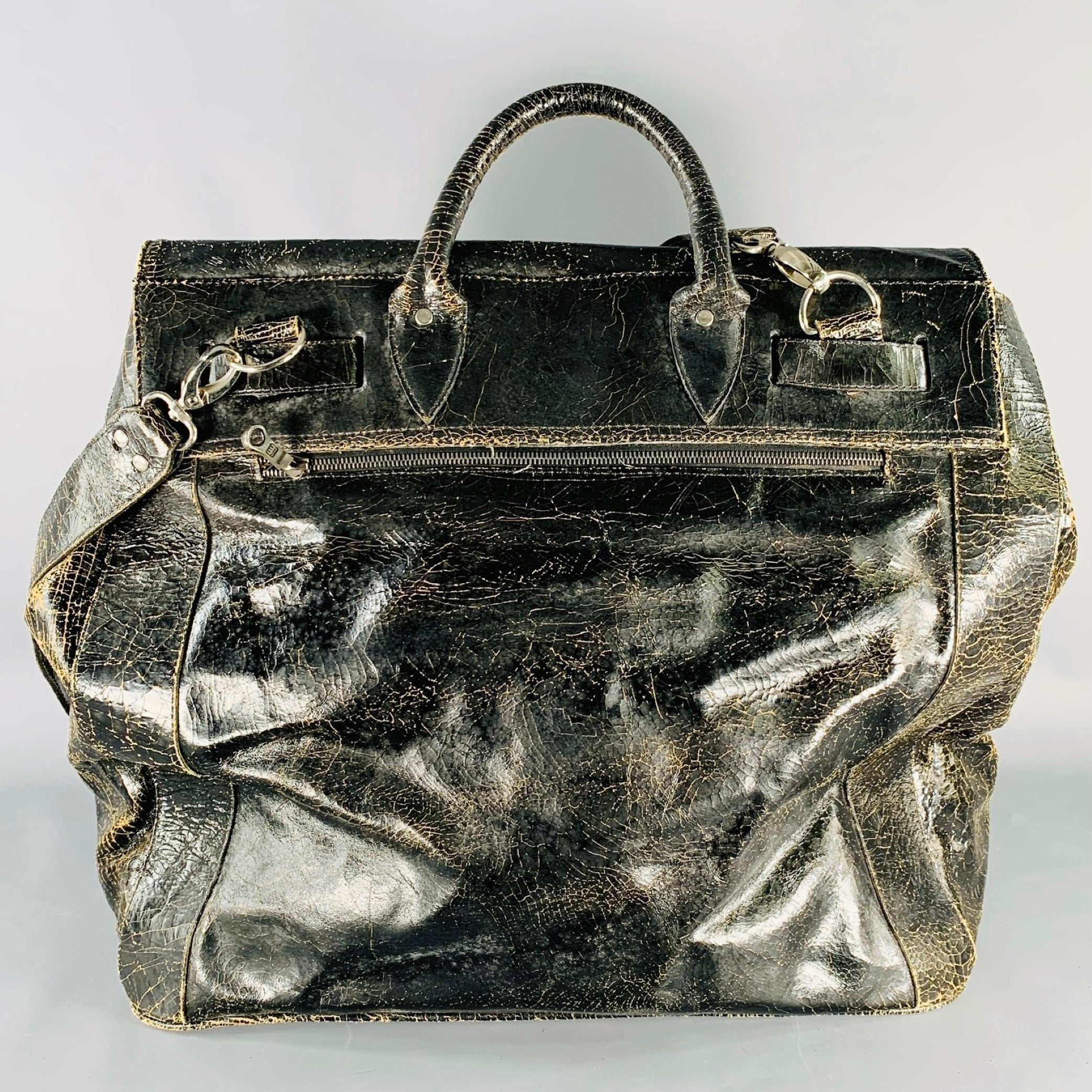 MARC MARMEL Herman Carryon Black Cracked Leather Bag – Sui Generis