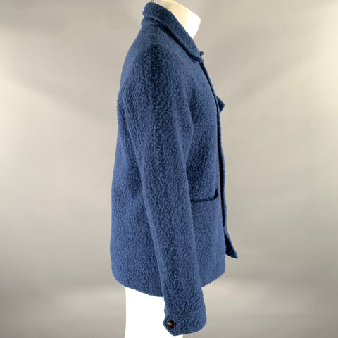 TODD SNYDER Size M Blue Textured Wool Blend Jacket