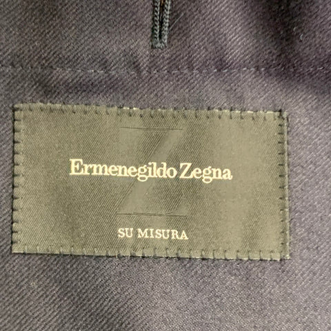 Veste de sport Ermenegildo Zegna en twill de laine marine, revers crantés, taille 40 Regular
