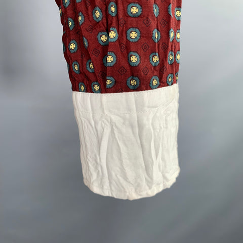 JUNYA WATANABE Size S Burgundy White Polyester Dots 3/4 Sleeves Midi Dress