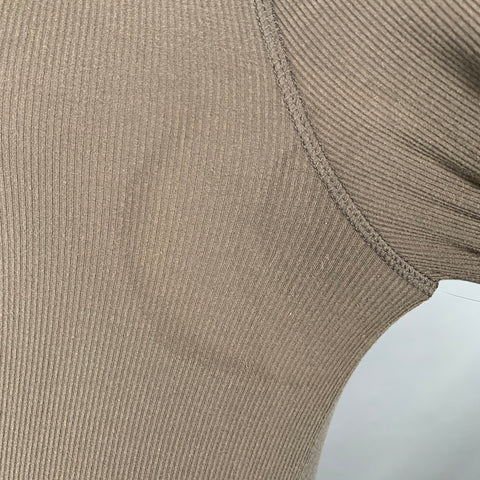 TOM FORD Size L Green Olive Ribbed Modal Blend Henley Pullover