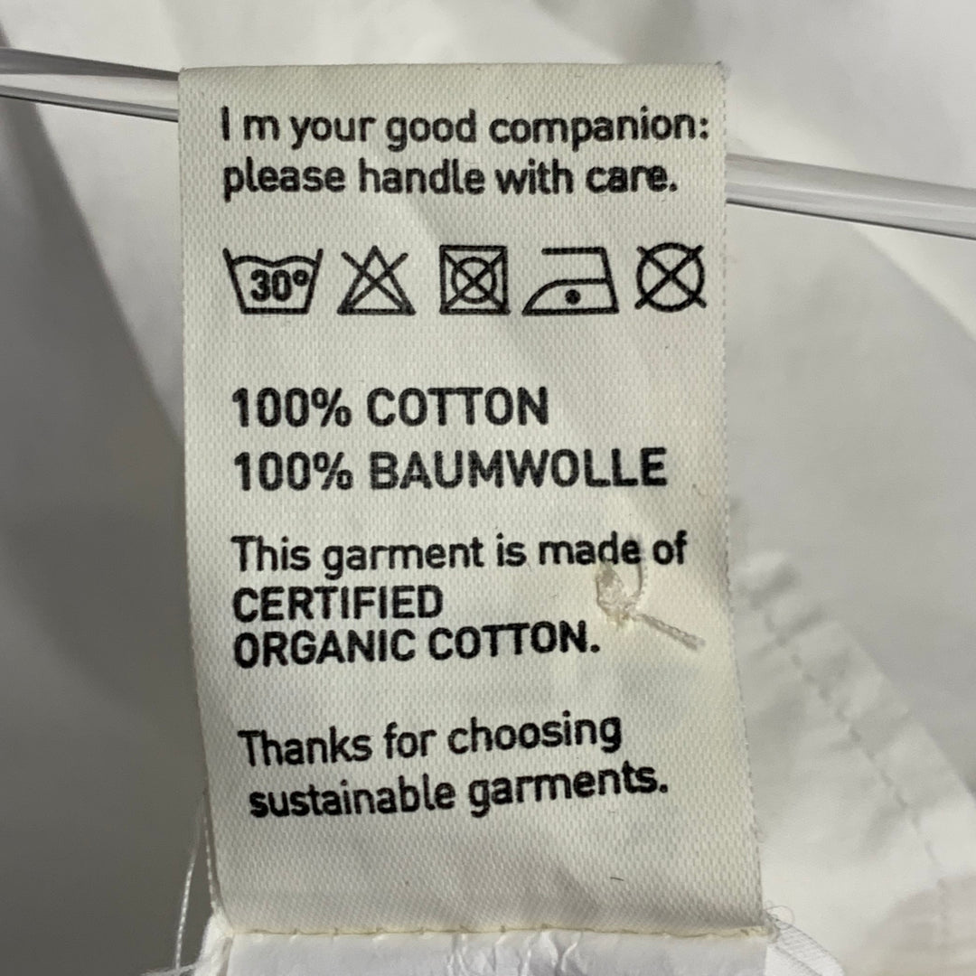 MERZ B. SCHWANEN GOOD BASICS Size XL White Cotton One Pocket Relaxed Fit Long Sleeve Shirt