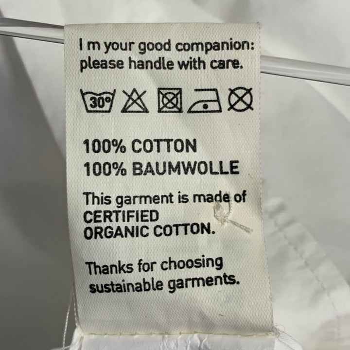 MERZ B. SCHWANEN GOOD BASICS Size XL White Cotton One Pocket Relaxed Fit Long Sleeve Shirt