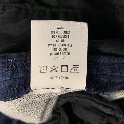 TODD SNYDER Size M Navy Cotton Blend Drawstring Casual Pants