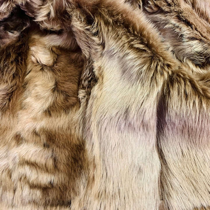 MAX MARA Size 12 Brown Rust Suede Shearling Trim Coat