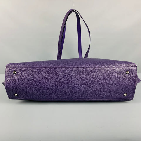 AKRIS -Ai- Purple Leather Shoulder Tote Bag