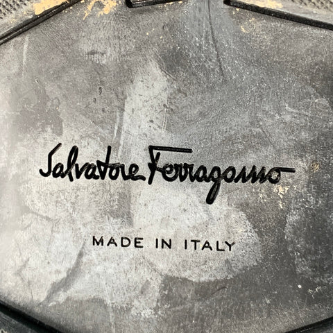 SALVATORE FERRAGAMO Size 12 Black Leather Rubber Sole Engineer Boots