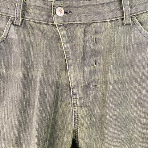 VERSUCHSKIND Size 33 Green Grey Cotton Blend Straight Zip Fly Jeans