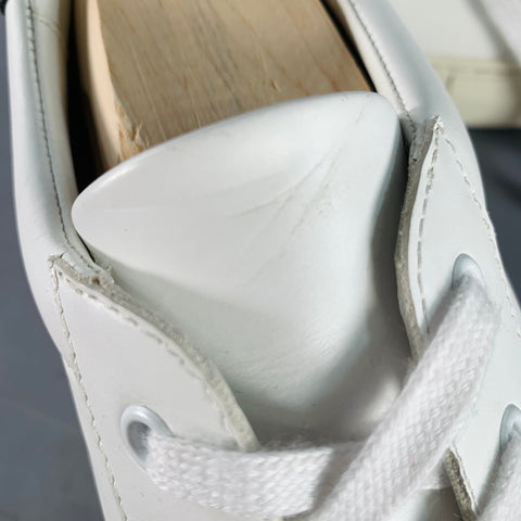 ISAIA Size 11 White Green Leather Lace-Up Low Top Sneakers