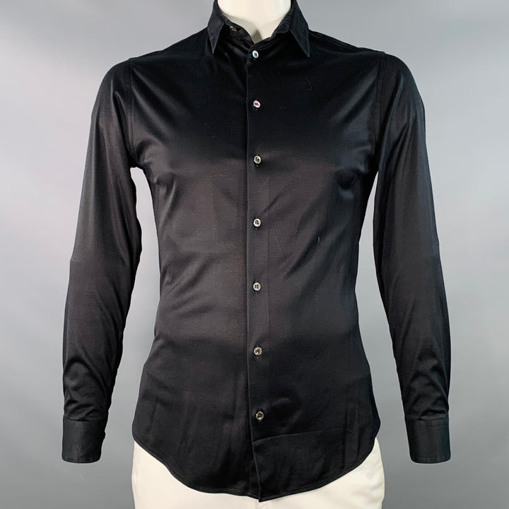 GIORGIO ARMANI Size M Black Spread Collar Long Sleeve Shirt