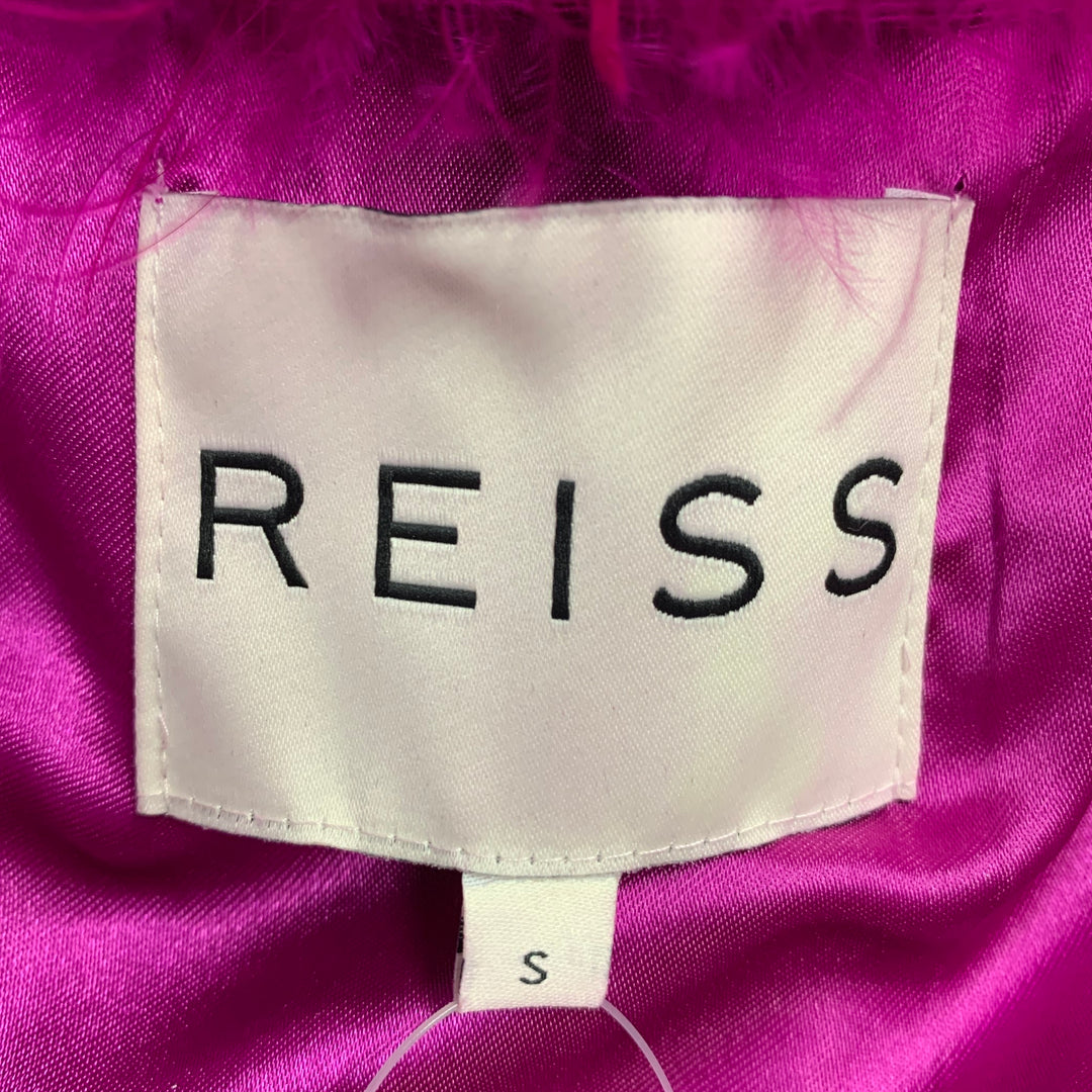 REISS Size S Purple Feathers Hook Eye Closure Jacket – Sui Generis