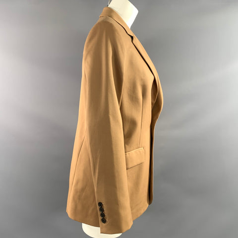 FRAME Size S Tan Wool Polyester Notch Lapel Jacket Indoor Blazer