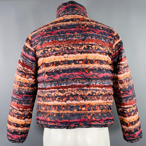 FUCKING AWESOME Size S Red Orange Floral Polyester Quilted Jacket