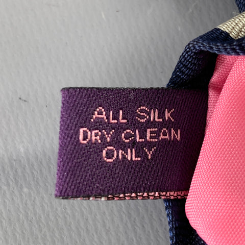 O'CONNELL'S Navy Cream Diagonal Stripe Silk Tie