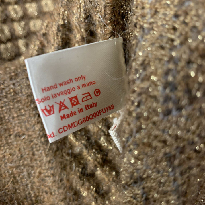 MARNI Size 4 Gold Brown Mohair Blend Geometric Cardigan