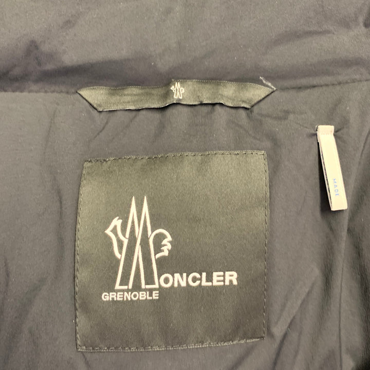 MONCLER Size XXXL Praz Black Nylon Blend Hooded Coat