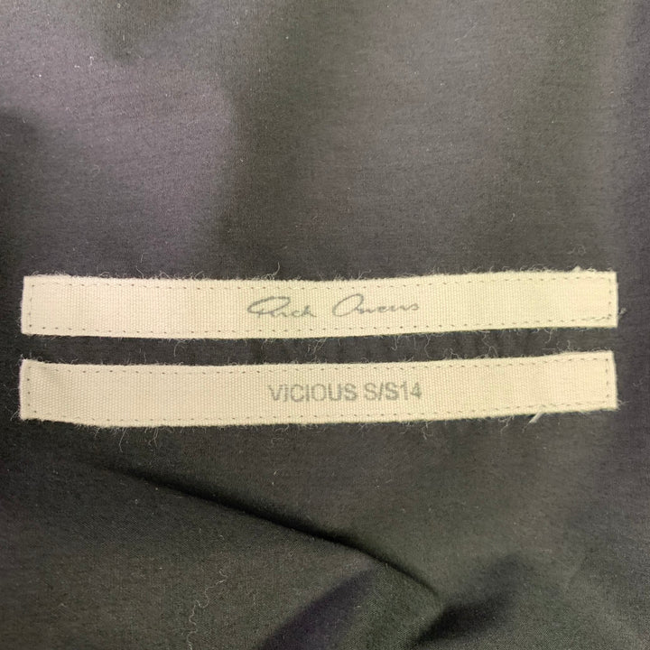 RICK OWENS SS14 Size M Vicious Black Cotton Long Sleeve Shirt