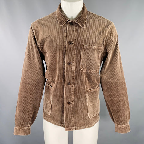 POLO by RALPH LAUREN Size M Brown Corduroy Cotton Blend Trucker Chore Jacket