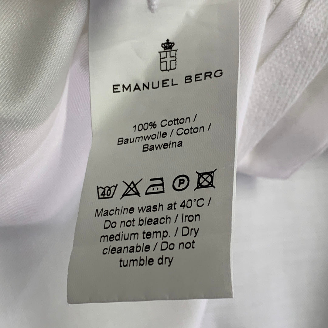 EMANUEL BERG Size XXXL White Cotton Bib French Cuff Tuxedo Long Sleeve Shirt