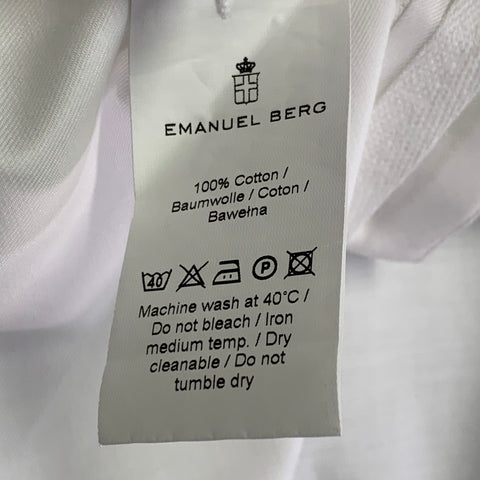 EMANUEL BERG Size XXXL White Cotton Bib French Cuff Tuxedo Long Sleeve Shirt