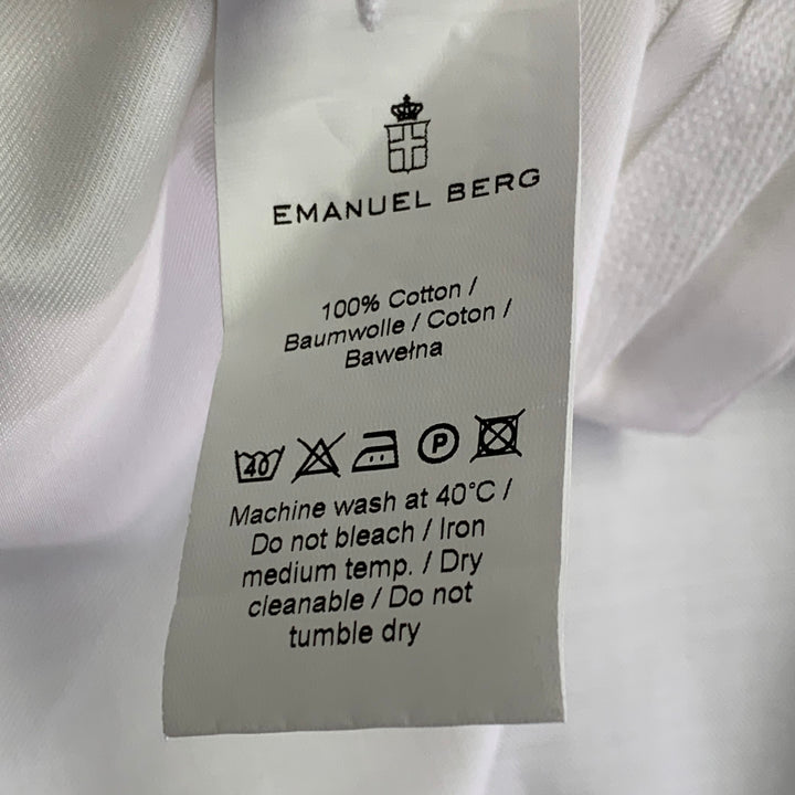EMANUEL BERG Size XXXL White Cotton Bib French Cuff Tuxedo Long Sleeve Shirt