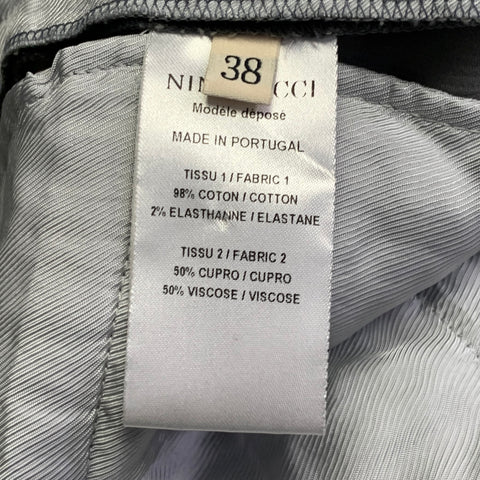 NINA RICCI Size S Grey Cotton Blend Corduroy Slim Fit Casual Pants