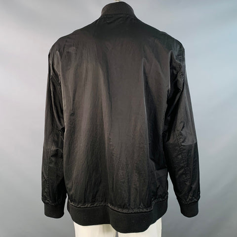 ROBERT GELLER x FIVE FOUR Size XXL Black Polyester Nylon Bomber Jacket