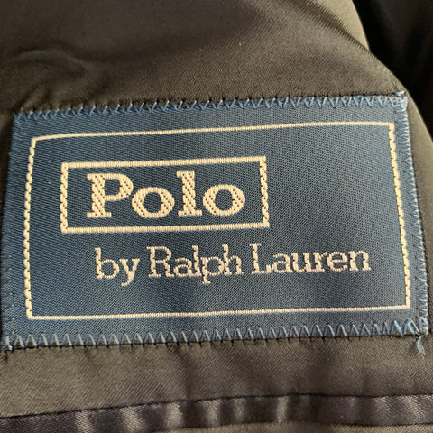 RALPH LAUREN Size 38 Navy Cashmere Double Breasted Peak Lapel Coat