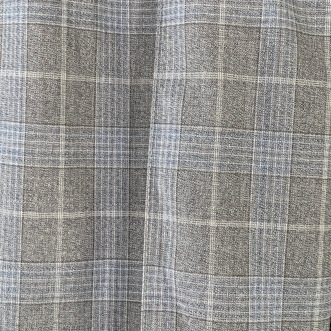 CAMIEL FORTGENS Size S Grandma Grey Plaid Wool Elastic Waistband Casual Pants