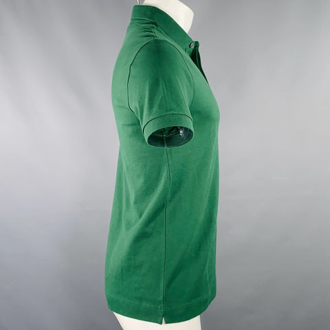 LACOSTE Size S Green Embroidery Cotton Blend Short Sleeve Polo