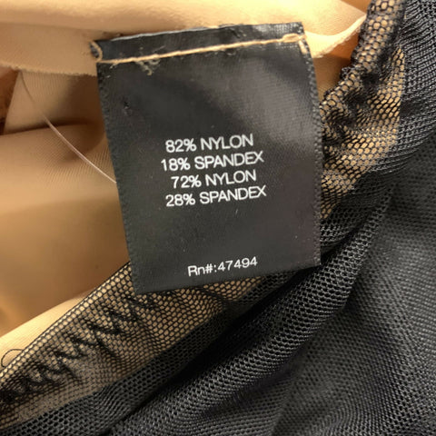 NORMA KAMALI Size XS Black Beige Nylon Sheer Long Skirt