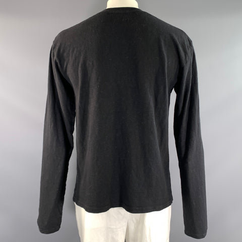 KAPITAL Size L Black Cotton Crew Neck Pullover