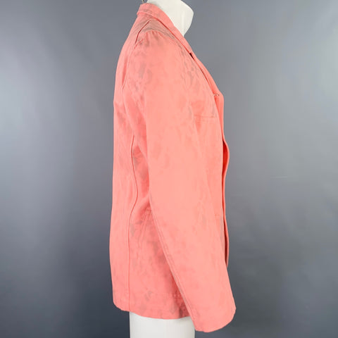 COMME des GARCONS SHIRT Size M Pink Grey Print Cotton Worker Jacket