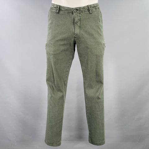 J.W. BRINE Taille 35 Vert Olive Coton Mélangé Cargo Pantalon Décontracté
