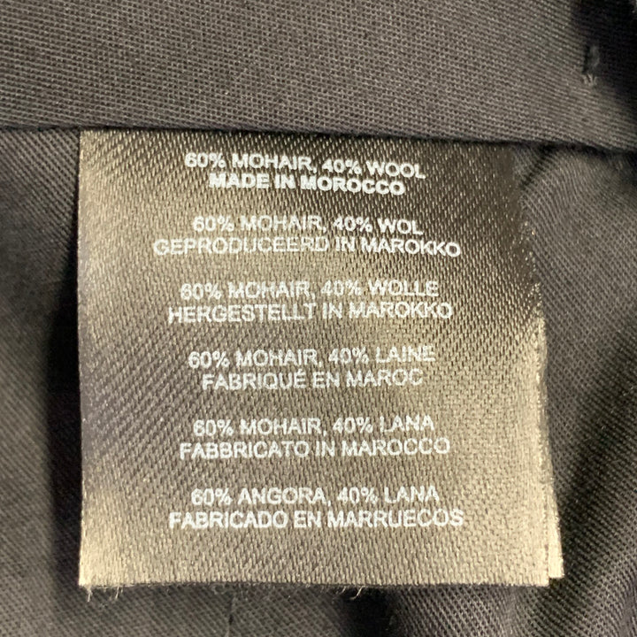 DRIES VAN NOTEN Size 28 Navy Mohair Wool Flat Front Dress Pants