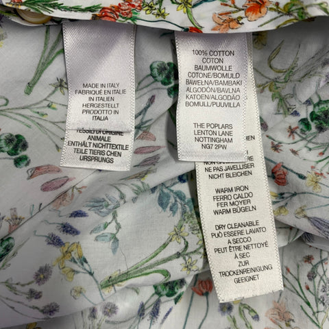 PAUL SMITH Size XL White Multi Color Floral Cotton Long Sleeve Shirt