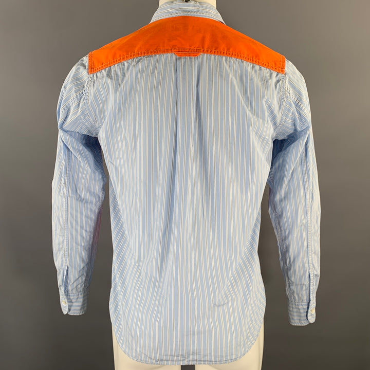 COMME des GARCONS HOMME Size S Blue Orange White Patchwork Long Sleeve Shirt