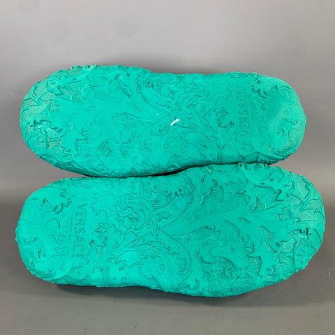 VERSACE Size 9 Green Rubber Slip On Sandals