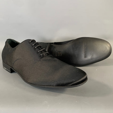 JIL SANDER Size 9 Black Silk Lace Up Lace Up Shoes